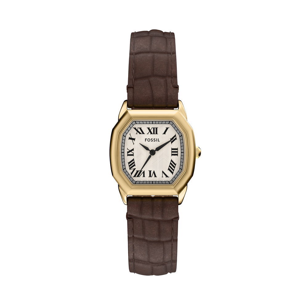 Reloj Análogo Clásico De Mujer Fossil Harlow Dorado, Crema Y Marrón ...
