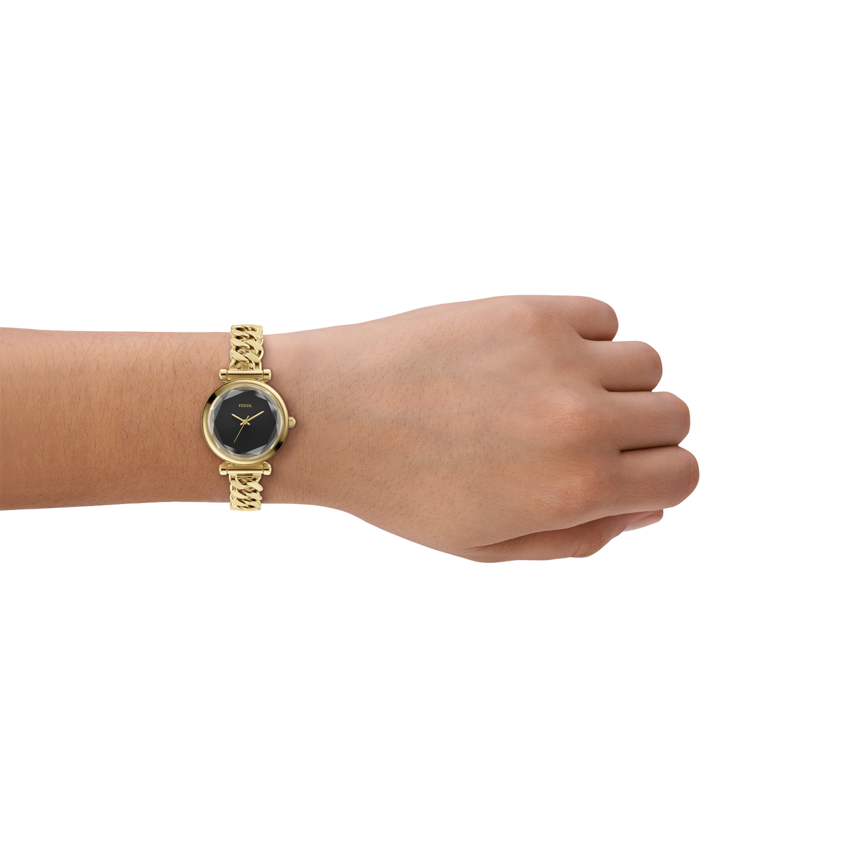 Reloj Análogo De Mujer Fossil Carlie Negro Y Dorado