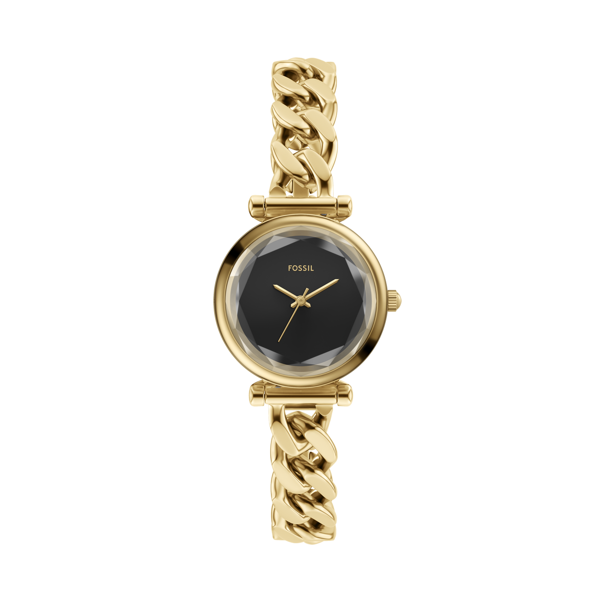 Reloj Análogo De Mujer Fossil Carlie Negro Y Dorado
