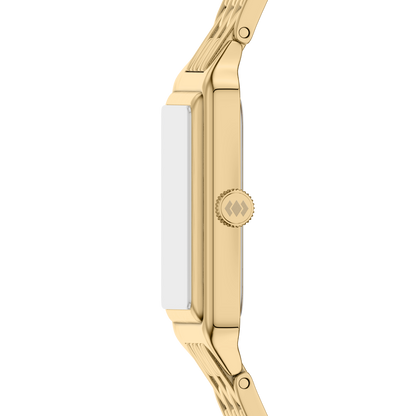 Reloj Análogo De Mujer Fossil Raquel Rojo Vino Y Dorado