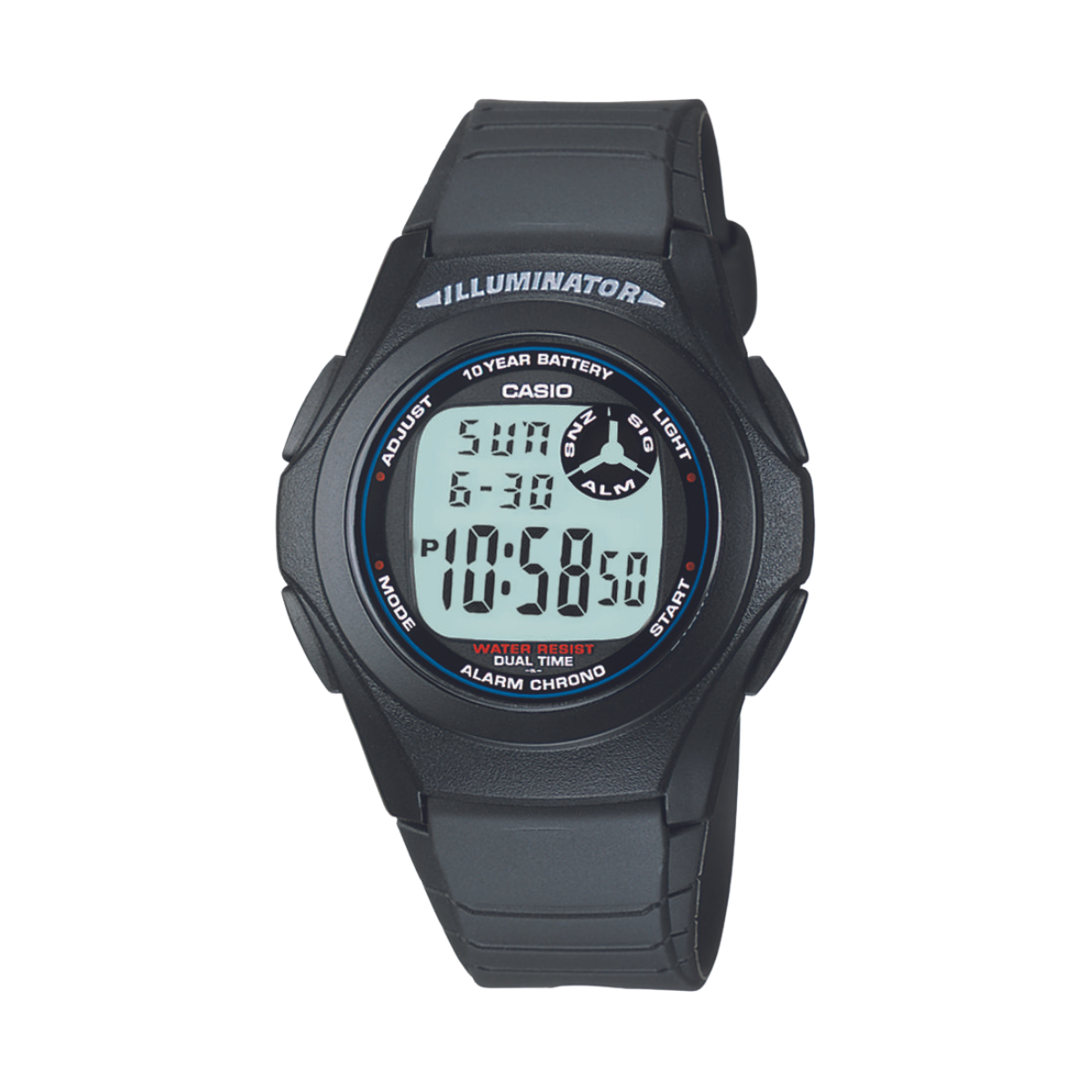 Reloj Digital Illuminator Dual Time Casual Negro de Hombre