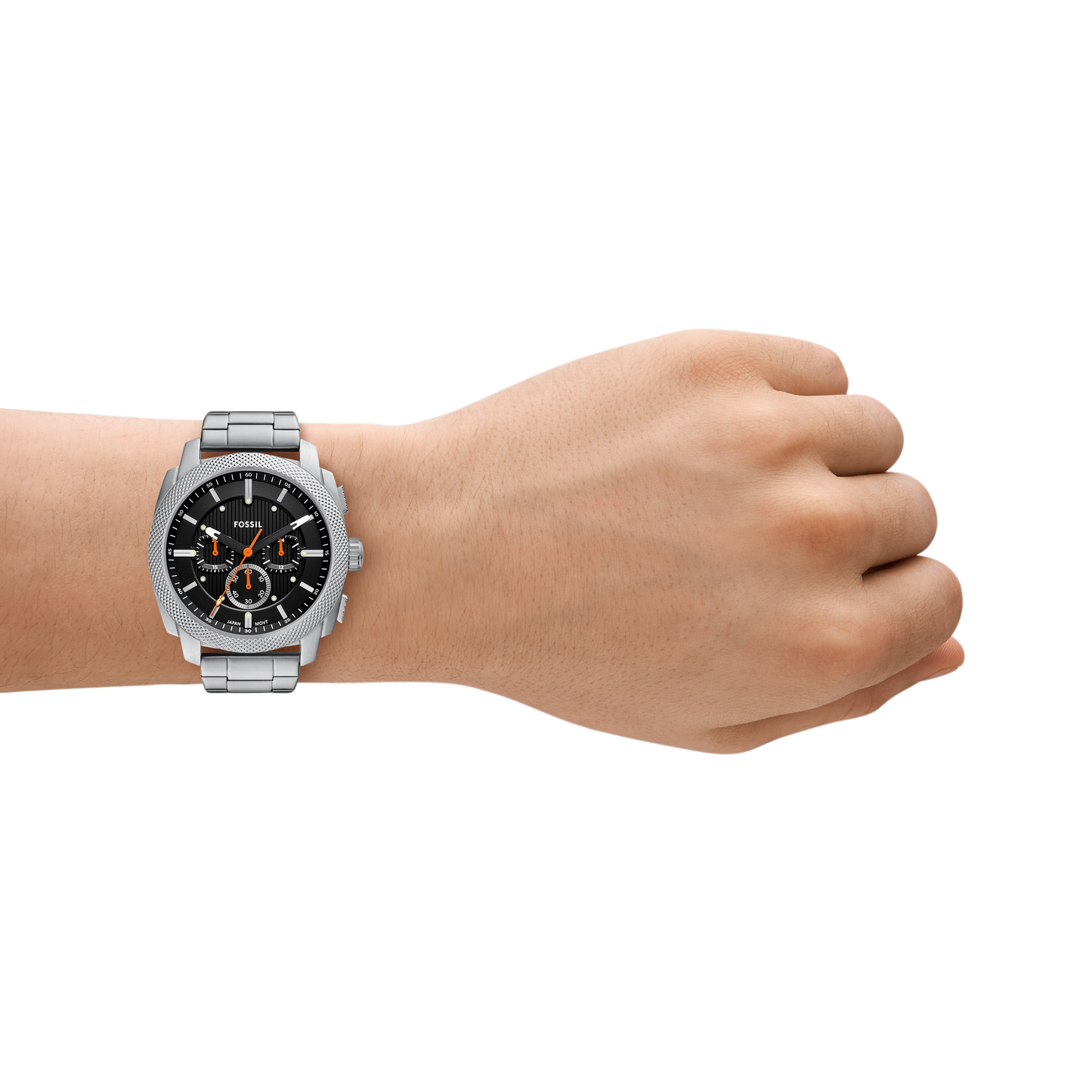 Reloj Análogo con Cronógrafo Casual Plateado de Hombre