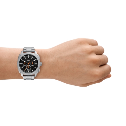 Reloj Análogo con Cronógrafo Casual Plateado de Hombre