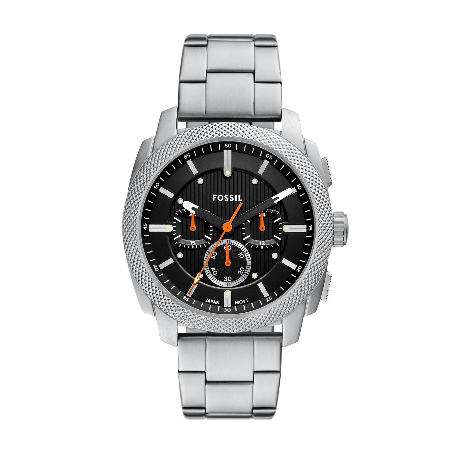 Reloj Análogo con Cronógrafo Casual Plateado de Hombre