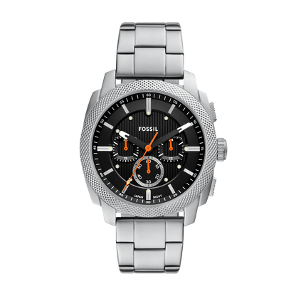 Reloj Análogo con Cronógrafo Casual Plateado de Hombre