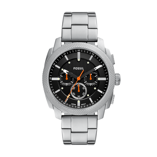 Reloj Análogo con Cronógrafo Casual Plateado de Hombre