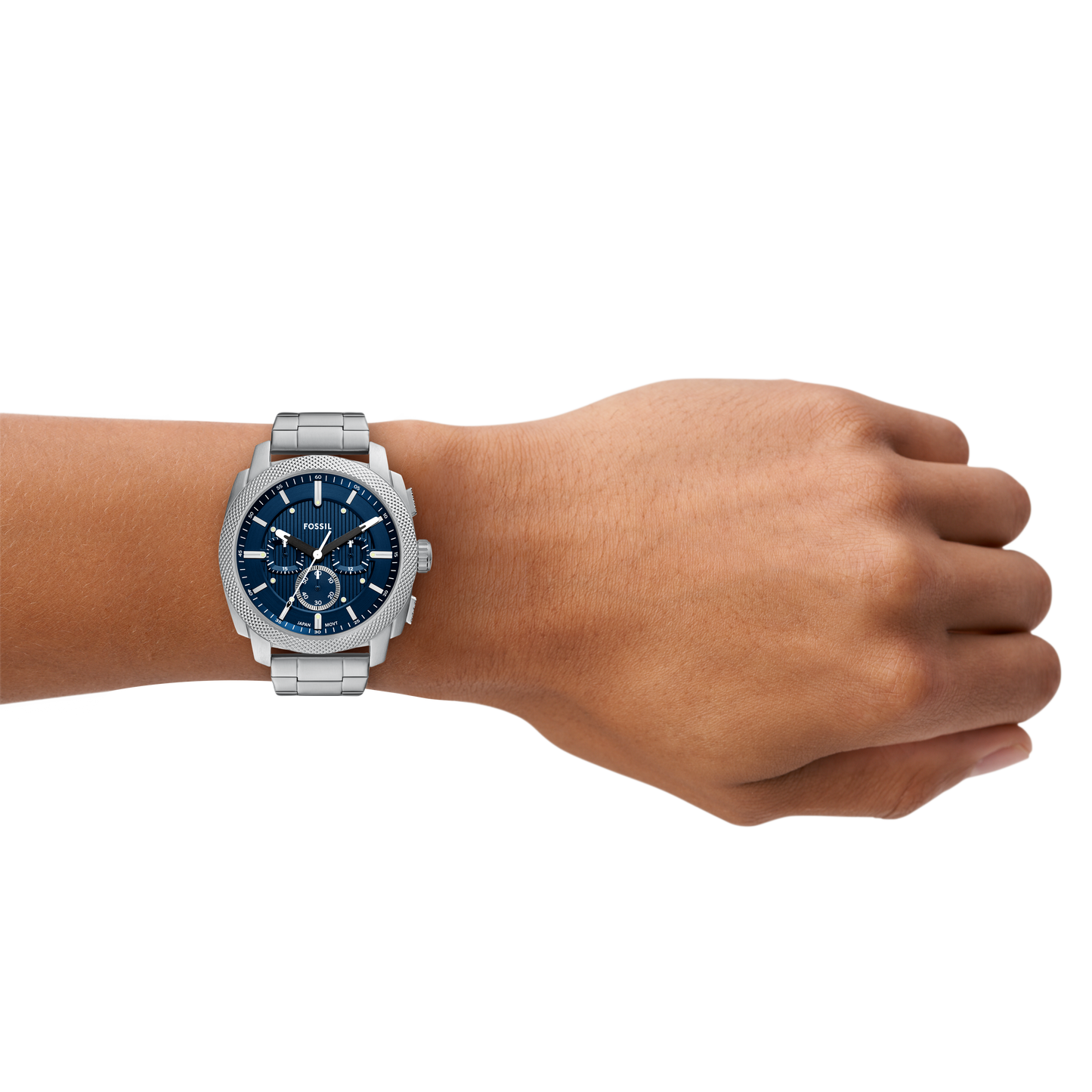 Reloj Análogo con Cronógrafo Casual Plateado de Hombre