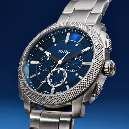 Reloj Análogo con Cronógrafo Casual Plateado de Hombre