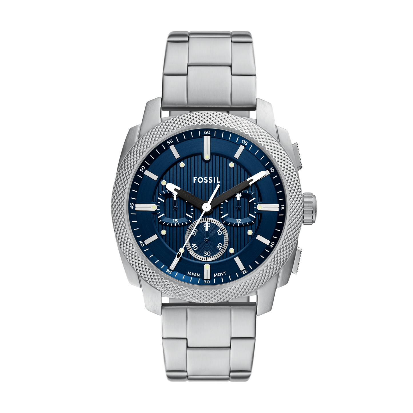 Reloj Análogo con Cronógrafo Casual Plateado de Hombre