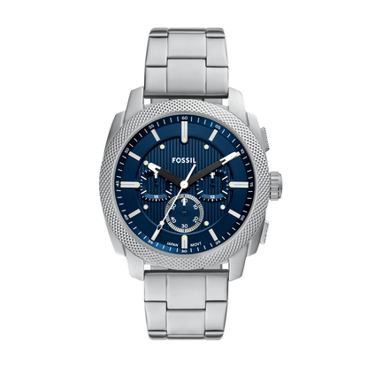 Reloj Análogo con Cronógrafo Casual Plateado de Hombre