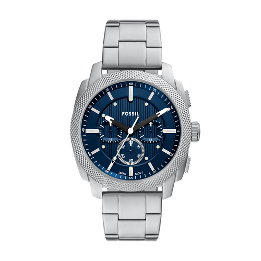 Reloj Análogo con Cronógrafo Casual Plateado de Hombre