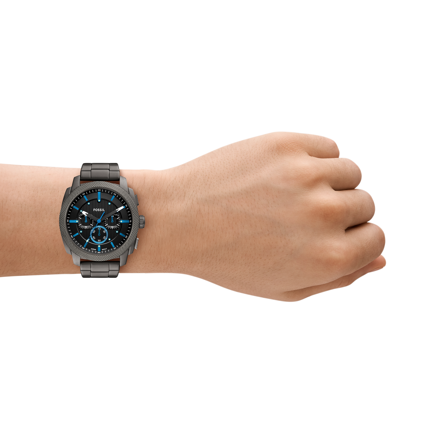 Reloj Análogo con Cronógrafo Casual Plateado de Hombre