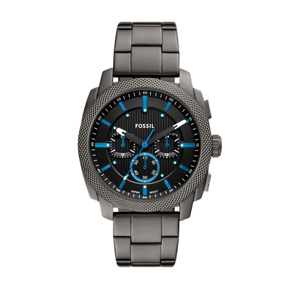 Reloj Análogo con Cronógrafo Casual Plateado de Hombre