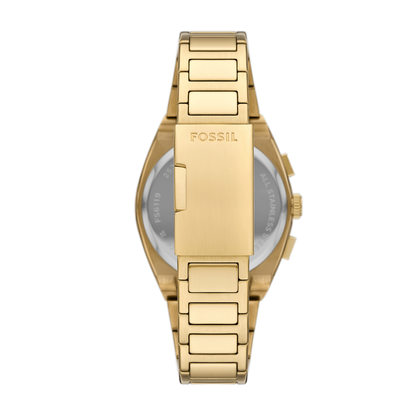 Reloj Análogo Cronógrafo De Hombre Fossil Everett Dorado