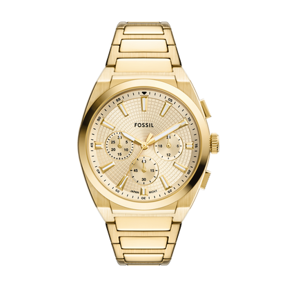 Reloj Análogo Cronógrafo De Hombre Fossil Everett Dorado