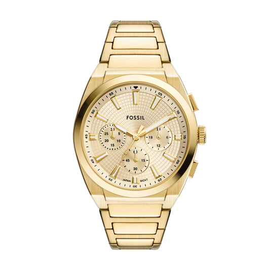Reloj Análogo Cronógrafo De Hombre Fossil Everett Dorado