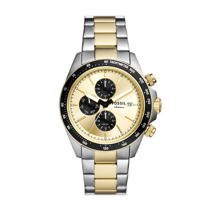 Reloj Análogo Multifunción De Hombre Fossil Autocross Dorado Y Plateado