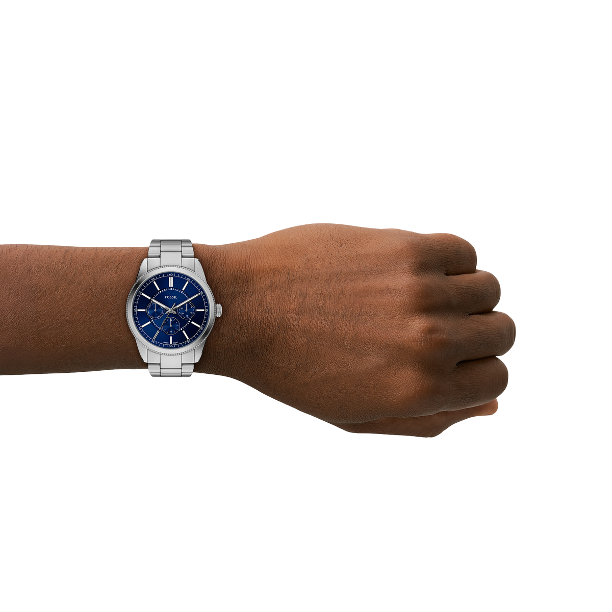 Reloj Análogo Multifunción De Hombre Fossil Pearson Azul Y Plateado