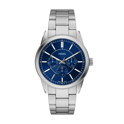 Reloj Análogo Multifunción De Hombre Fossil Pearson Azul Y Plateado