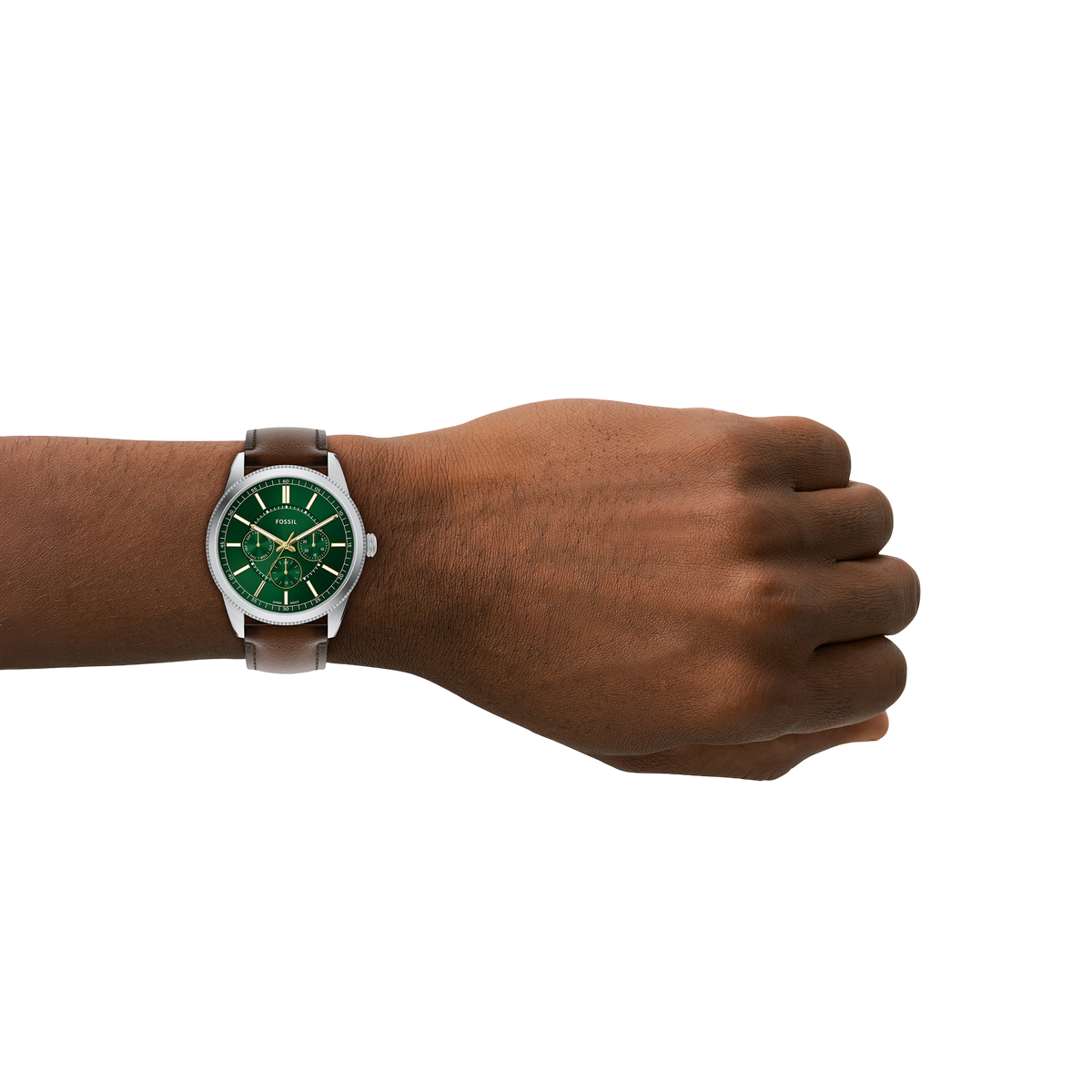 Reloj Análogo Multifunción De Hombre Fossil Pearson Verde, Marrón Y Plateado