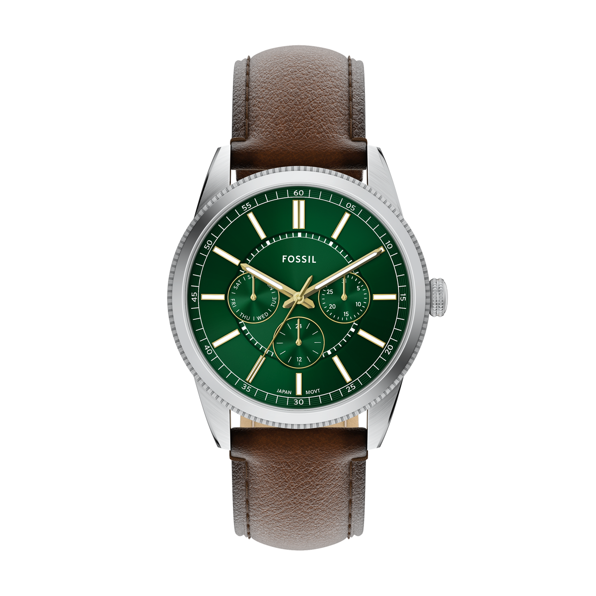 Reloj Análogo Multifunción De Hombre Fossil Pearson Verde, Marrón Y Plateado