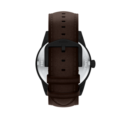 Reloj Análogo Multifunción De Hombre Fossil Pearson Negro, Marrón Y Plateado