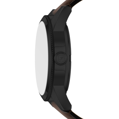 Reloj Análogo Multifunción De Hombre Fossil Pearson Negro, Marrón Y Plateado