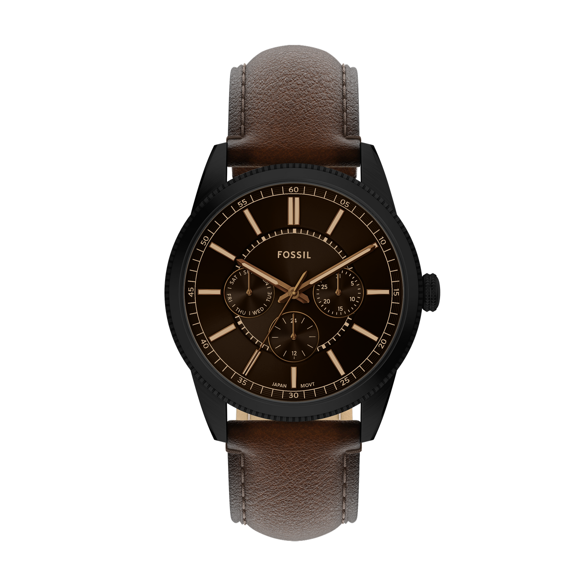 Reloj Análogo Multifunción De Hombre Fossil Pearson Negro, Marrón Y Plateado