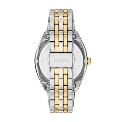 Reloj Análogo De Hombre Fossil Campbell Azul, Plateado Y Dorado