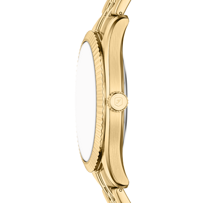 Reloj Análogo De Hombre Fossil Campbell Verde Y Dorado