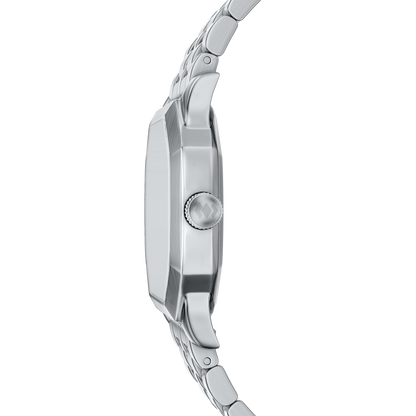 Reloj Análogo De Hombre Fossil Harlow Crema Y Plateado