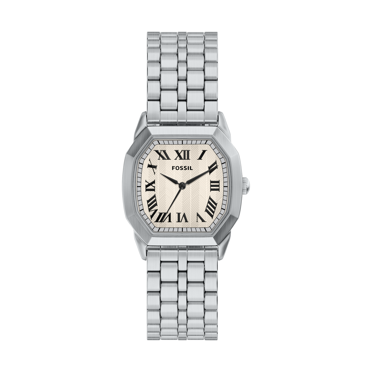 Reloj Análogo De Hombre Fossil Harlow Crema Y Plateado