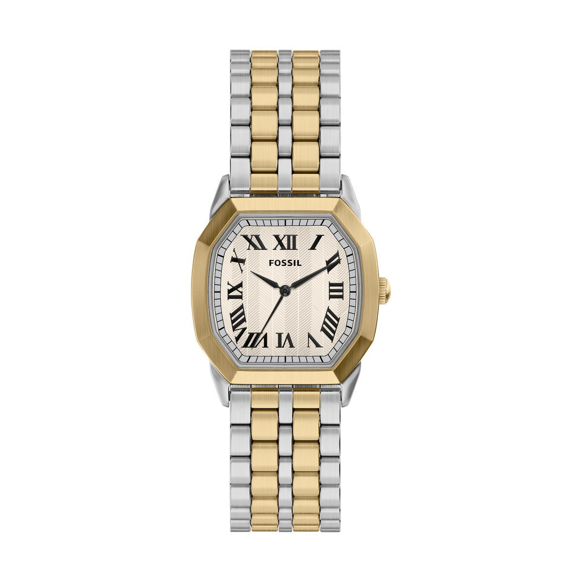 Reloj Análogo De Hombre Fossil Harlow Crema, Plateado Y Dorado