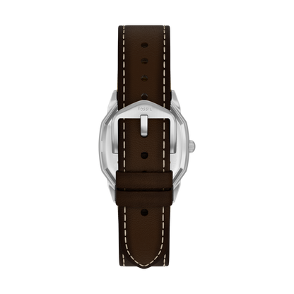Reloj Análogo De Hombre Fossil Harlow Marrón, Crema Y Plateado