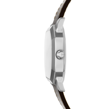 Reloj Análogo De Hombre Fossil Harlow Marrón, Crema Y Plateado