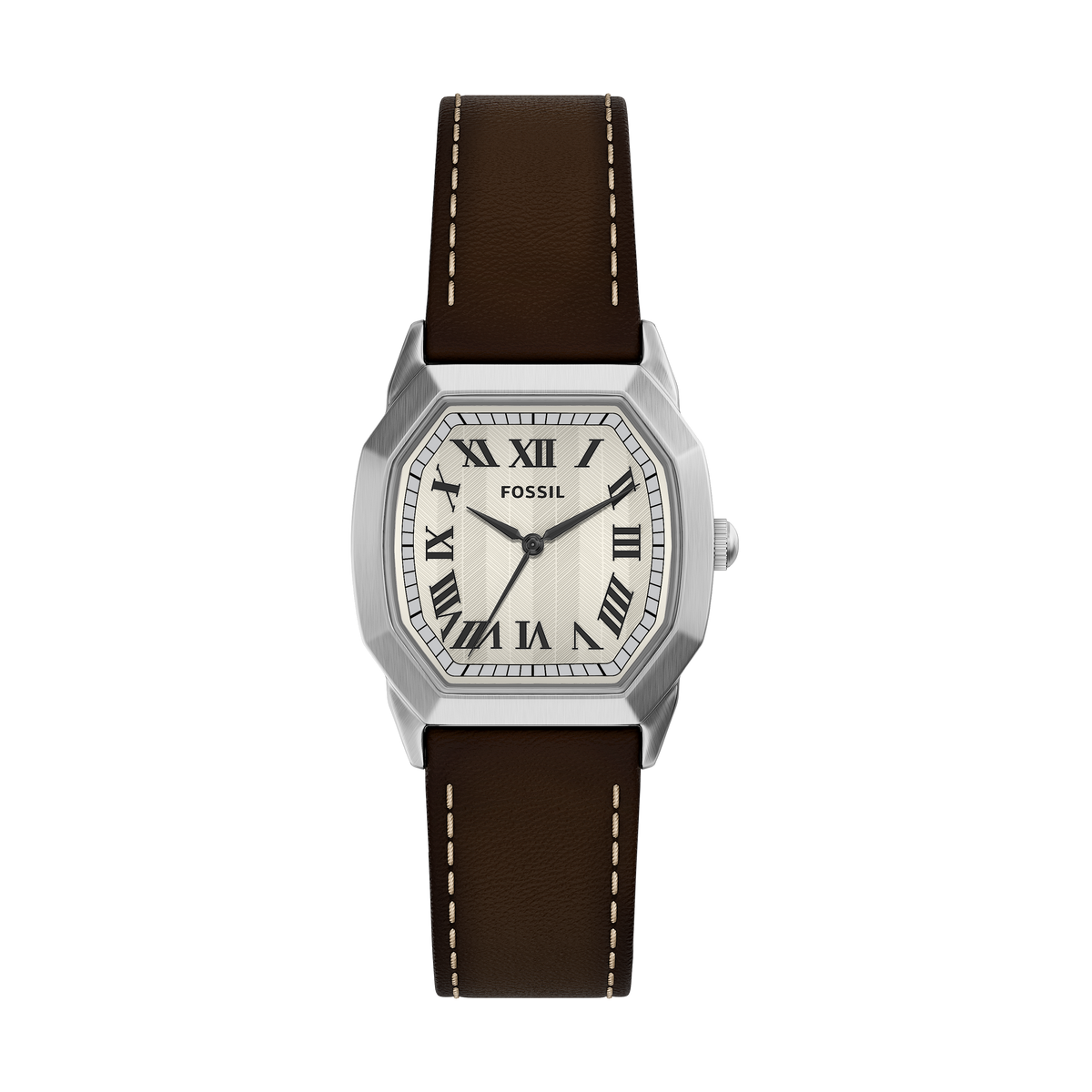 Reloj Análogo De Hombre Fossil Harlow Marrón, Crema Y Plateado