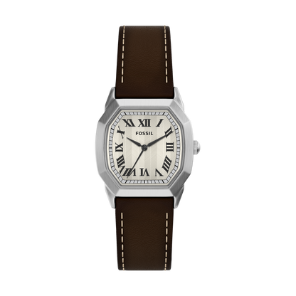 Reloj Análogo De Hombre Fossil Harlow Marrón, Crema Y Plateado