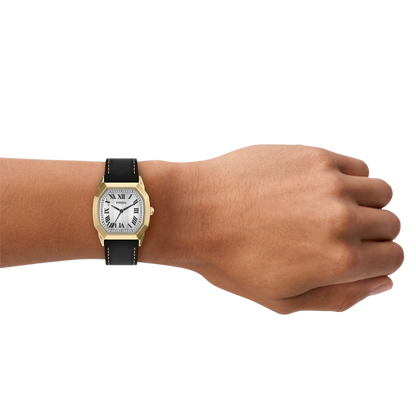 Reloj Análogo De Hombre Fossil Harlow Negro, Crema Y Dorado