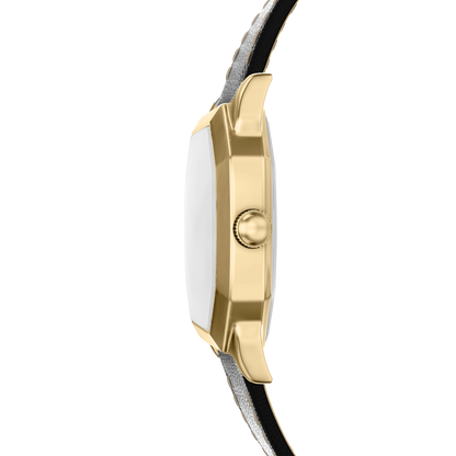 Reloj Análogo De Hombre Fossil Harlow Negro, Crema Y Dorado