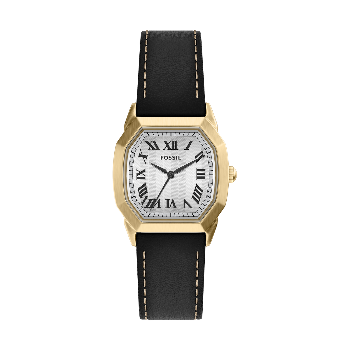 Reloj Análogo De Hombre Fossil Harlow Negro, Crema Y Dorado