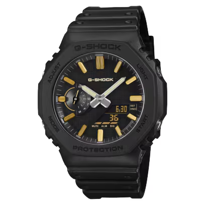 Reloj Análogo Digital Deportivo Negro con Dorado de Hombre