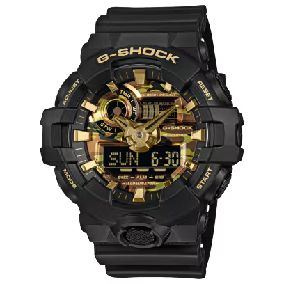 Reloj Análogo-Digital Casio G-Shock Cuarzo Negro, Camuflaje y Dorado de Hombre