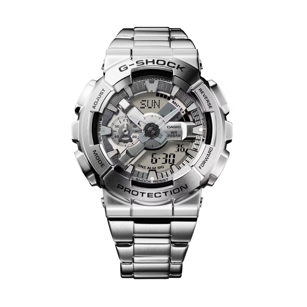 Reloj Análogo Digital Casual Plateado de Hombre