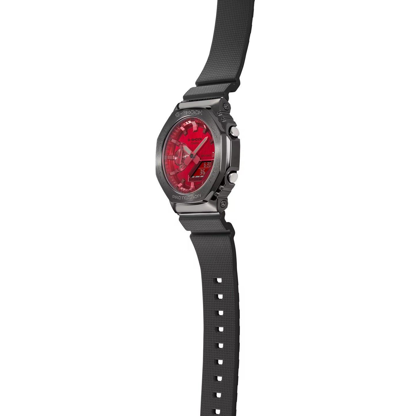 Reloj Análogo-Digital Bemetal Octagon Gunmetal Casual Rojo de Hombre