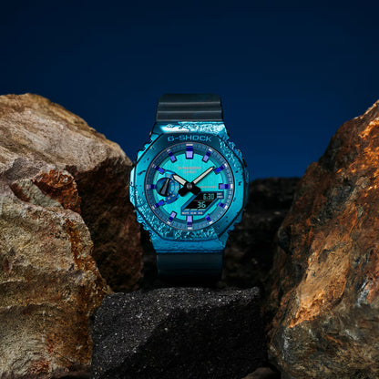 Reloj Análogo-Digital Octagon Metal Adventurer's Stone 40th Anniversary Casual Azul de Hombre