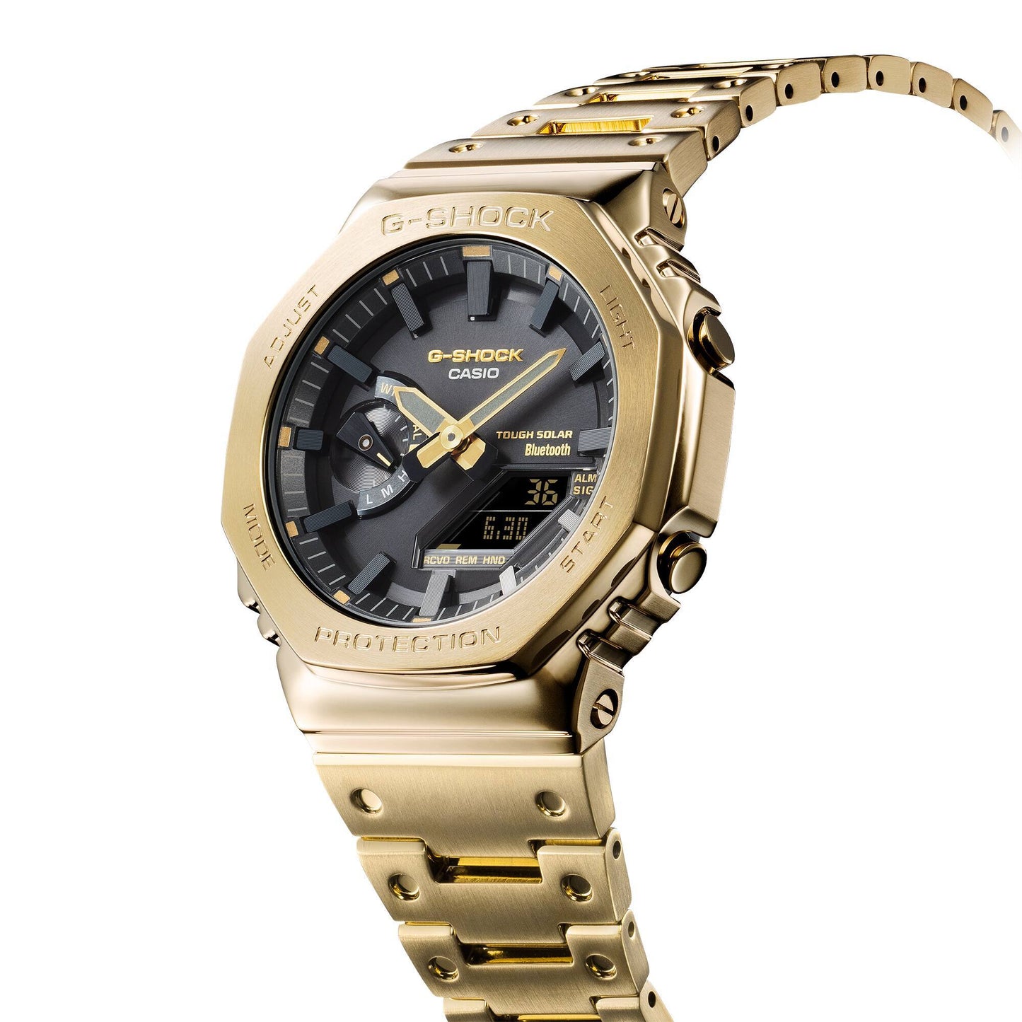 Reloj Análogo-Digital Octagon Full Metal Casual Dorado de Hombre