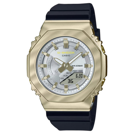 Reloj Análogo-Digital Bemetal Octagon Carbon Core Casual Dorado de Mujer