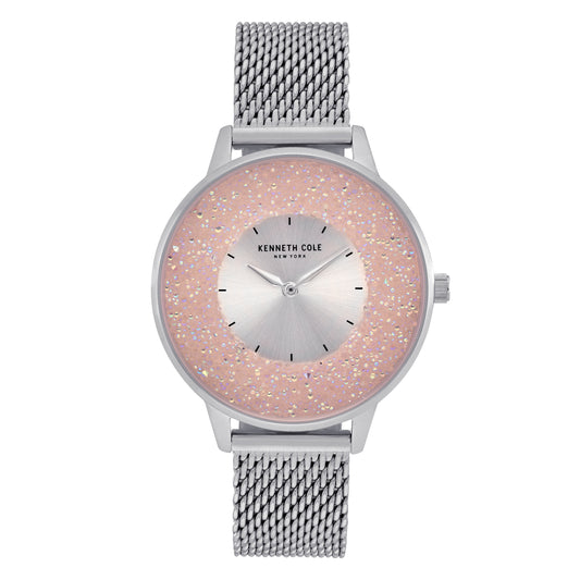 Reloj Análogo Crystal Casual Plateado de Mujer