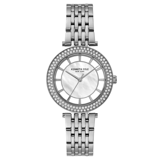 Reloj Análogo Skeleton Luxury Plateado de Mujer