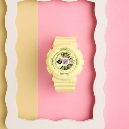 Reloj Juvenil Análogo Digital Amarillo de Mujer